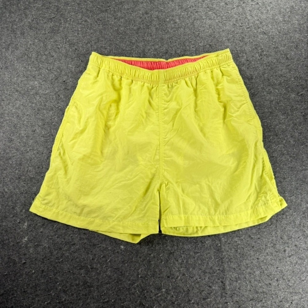 Nat Nast Cabana Collection Swim Trunks  M Men Yellow Nylon Spandex Lined Pockets